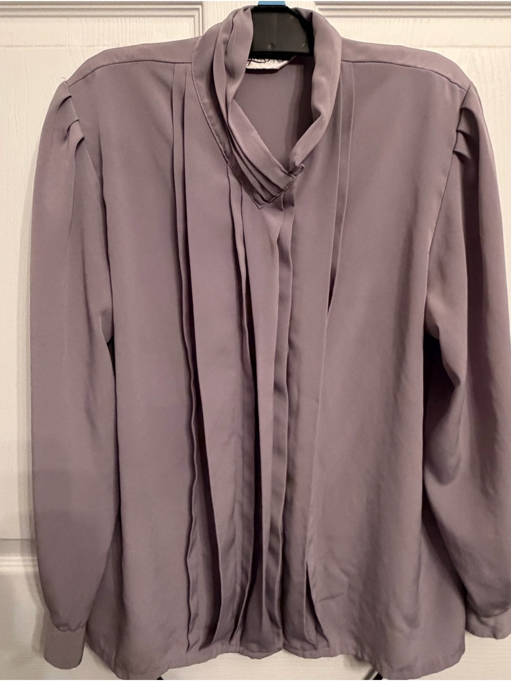 Vintage Yves St Clair Gray Blouse 90s Secretary Size 10 Polyester